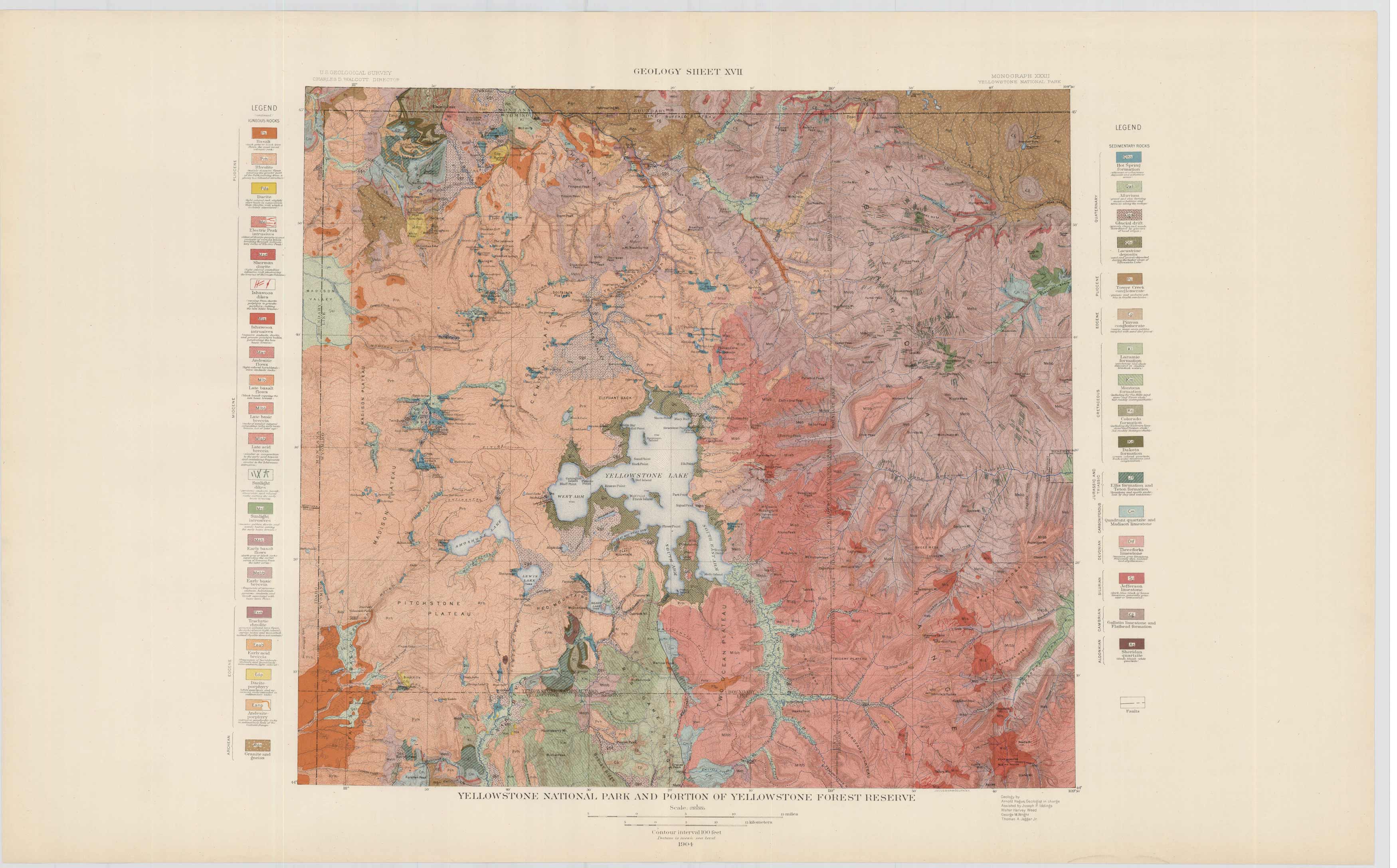 Yellowstone National Park and Portion of Yellowstone Forest Reserve (Geology Sheet XVII) Yellowstone National Park and Portion of Yellowstone Forest Reserve (Geology Sheet XVII)