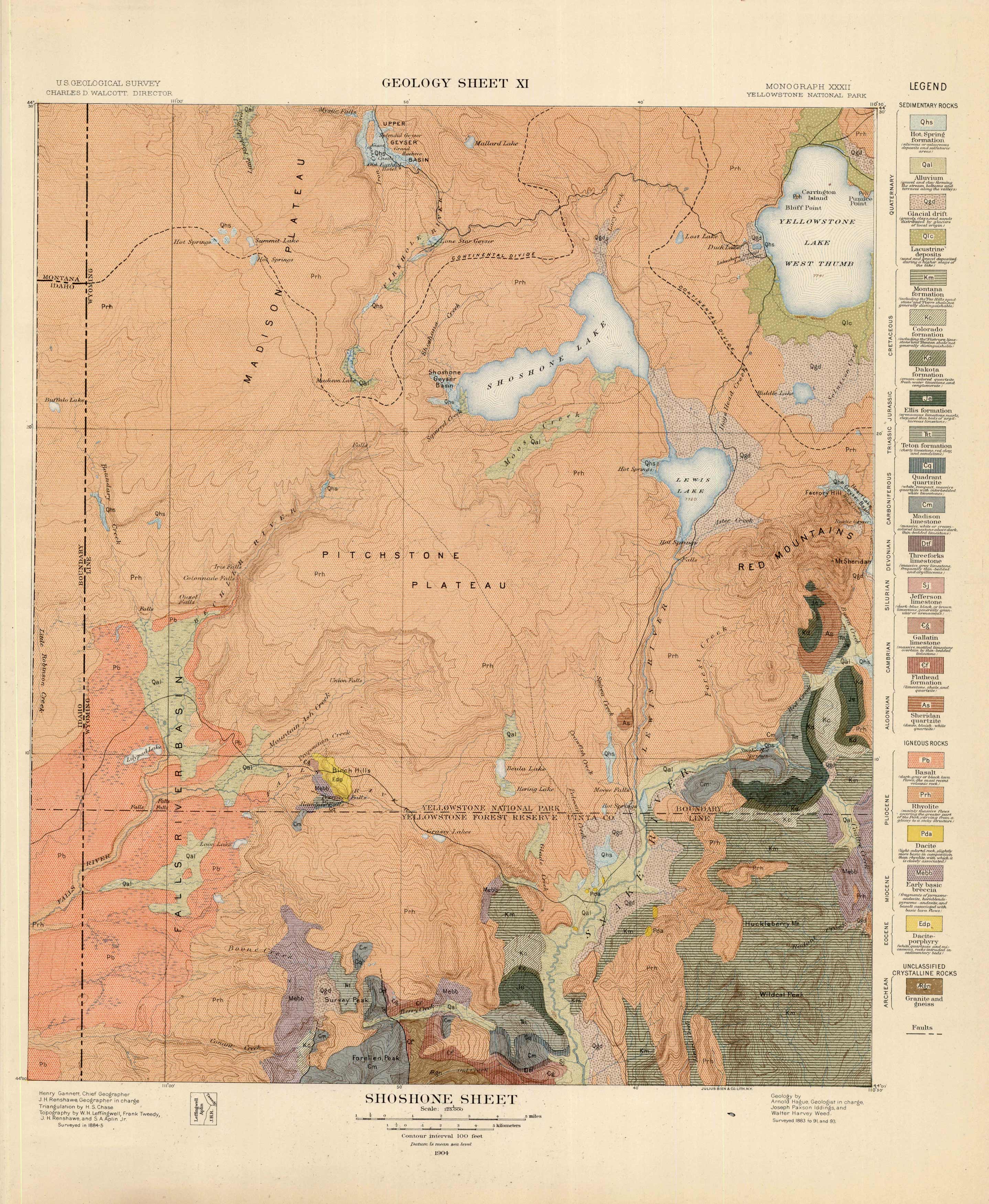 Shoshone Sheet (Geology Sheet XI)