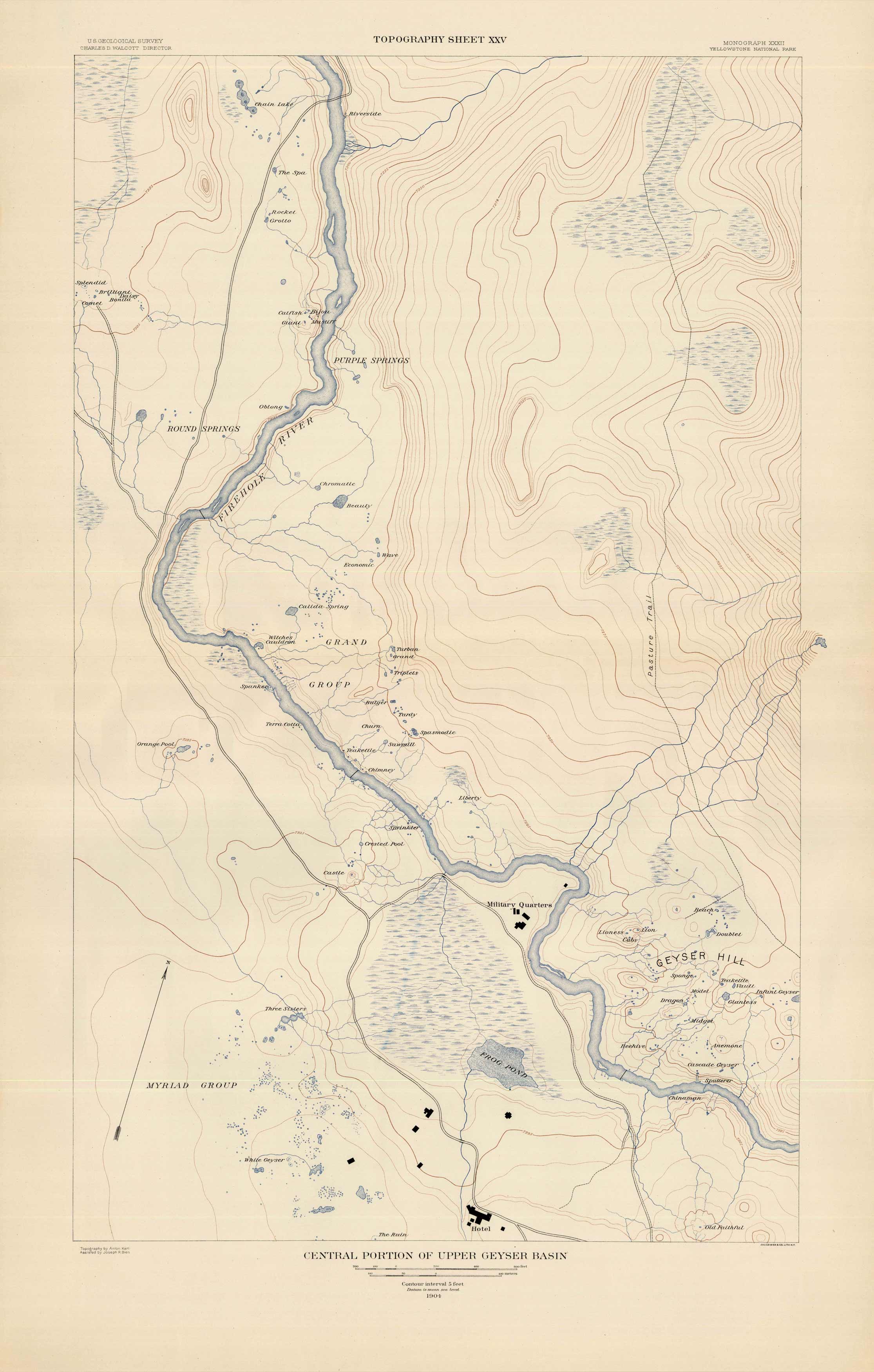 Central Portion of Upper Geyser Basin (Topography Sheet XXV) Central Portion of Upper Geyser Basin (Topography Sheet XXV)