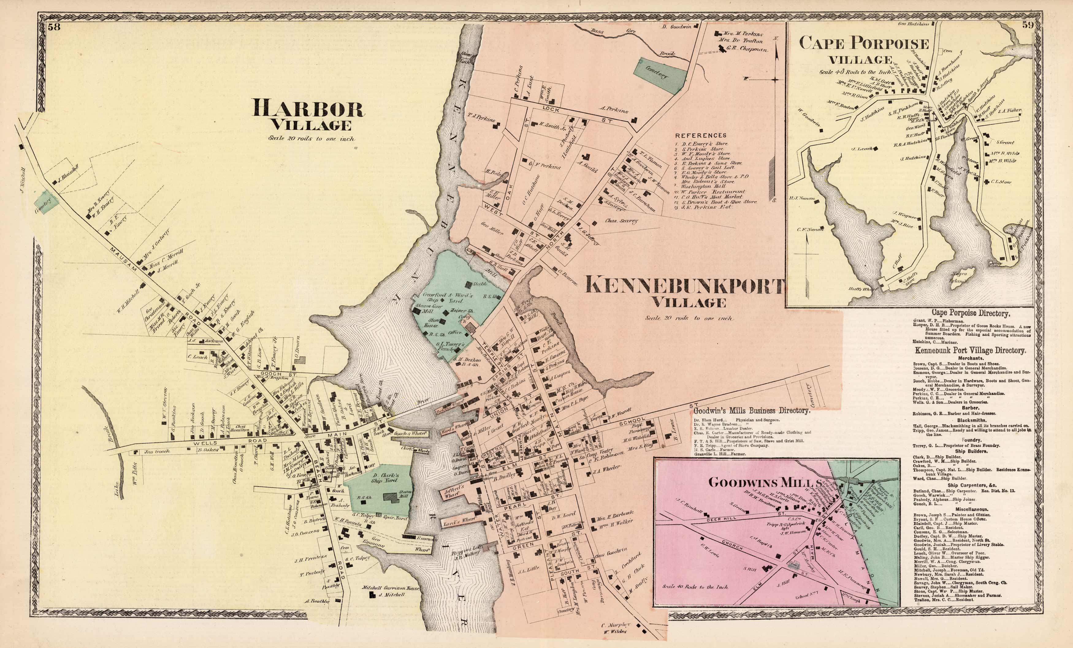 Harbor Village. Kennebunkport Village. Cape Porpoise Village. Goodwins