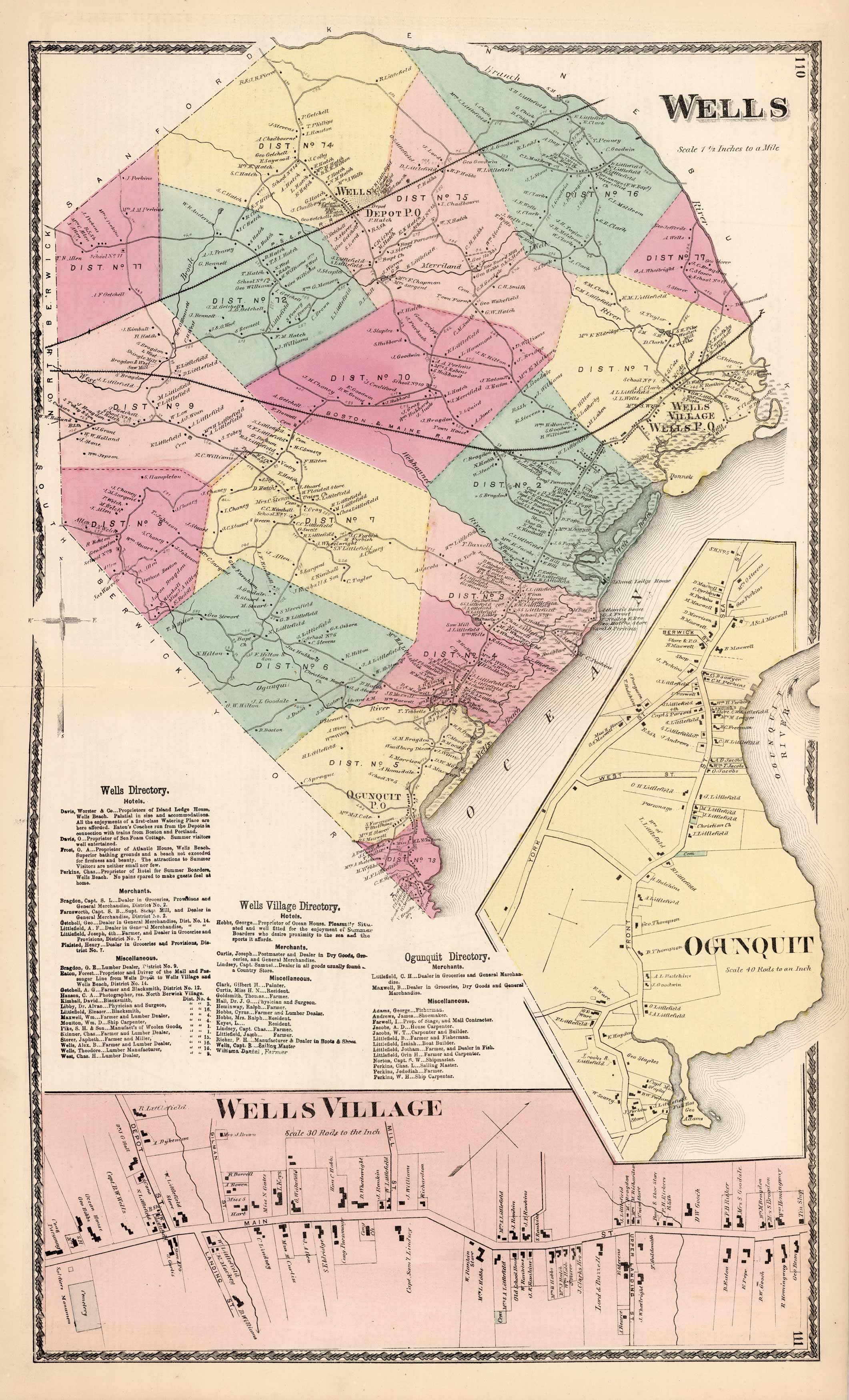 Wells. Ogunquit. Wells Village. (Maine) Wells. Ogunquit. Wells Village. (Maine)