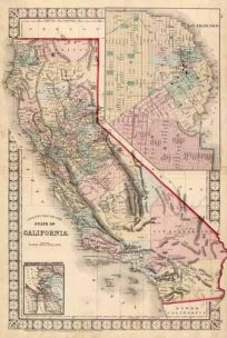 County Map of the State of California (with inset maps of San Francisco)