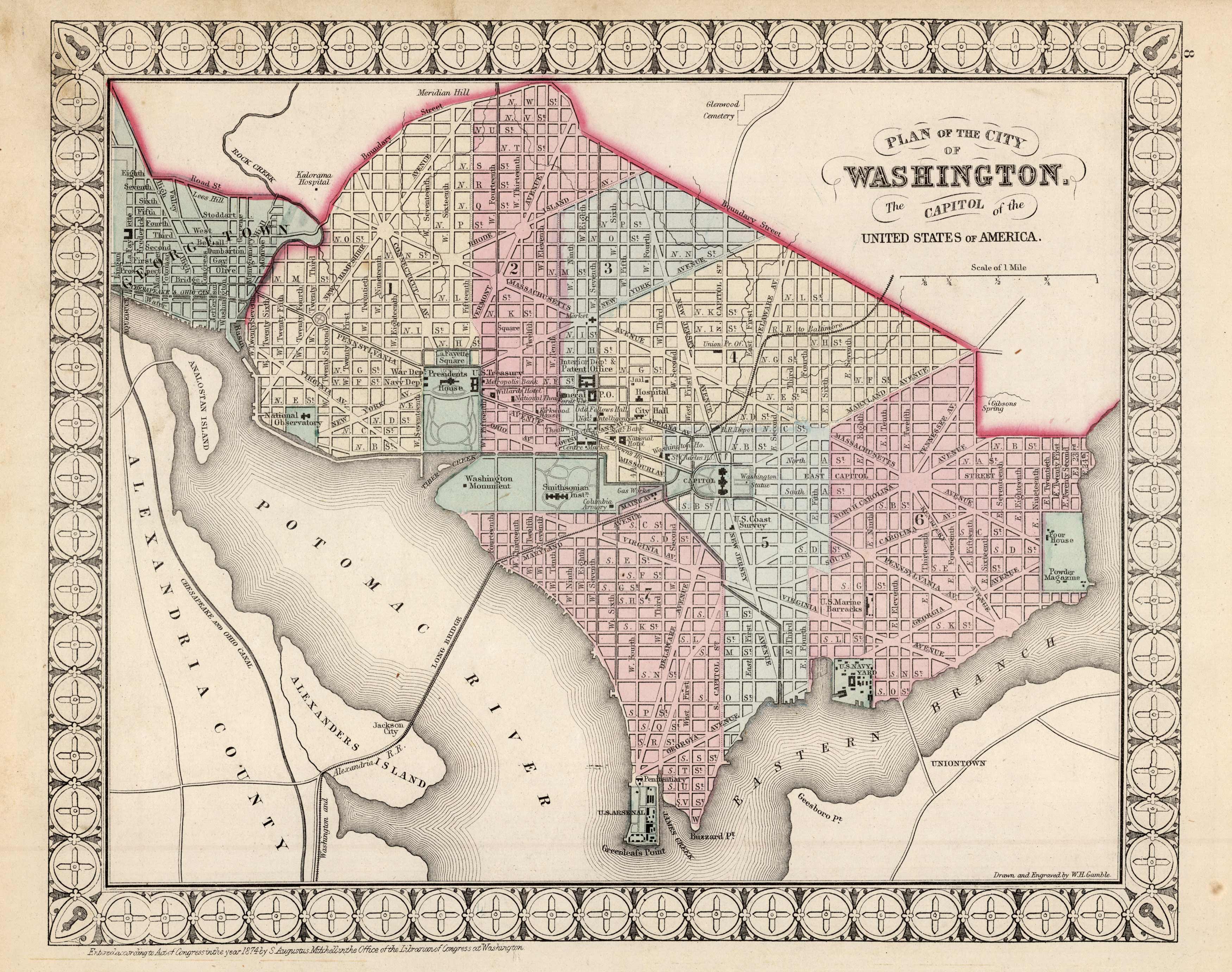 Plan of the City of Washington. The Capitol of the United States of America.