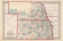 County & Township Map of the States of Kansas and Nebraska
