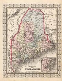 County Map of the State of Maine (with an inset map of Portland Har. and Vicinity)