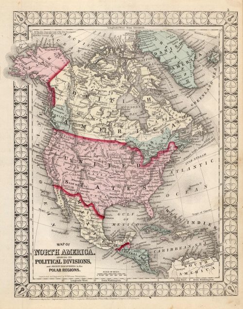 Map of North America. Showing its Political Divisions