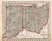 County Map of Ohio and Indiana