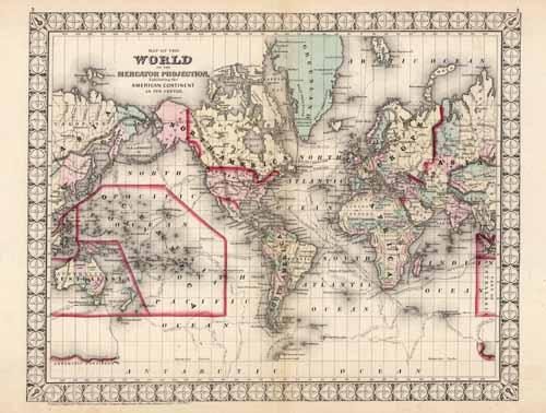 Map of the World on the Mercator Projection