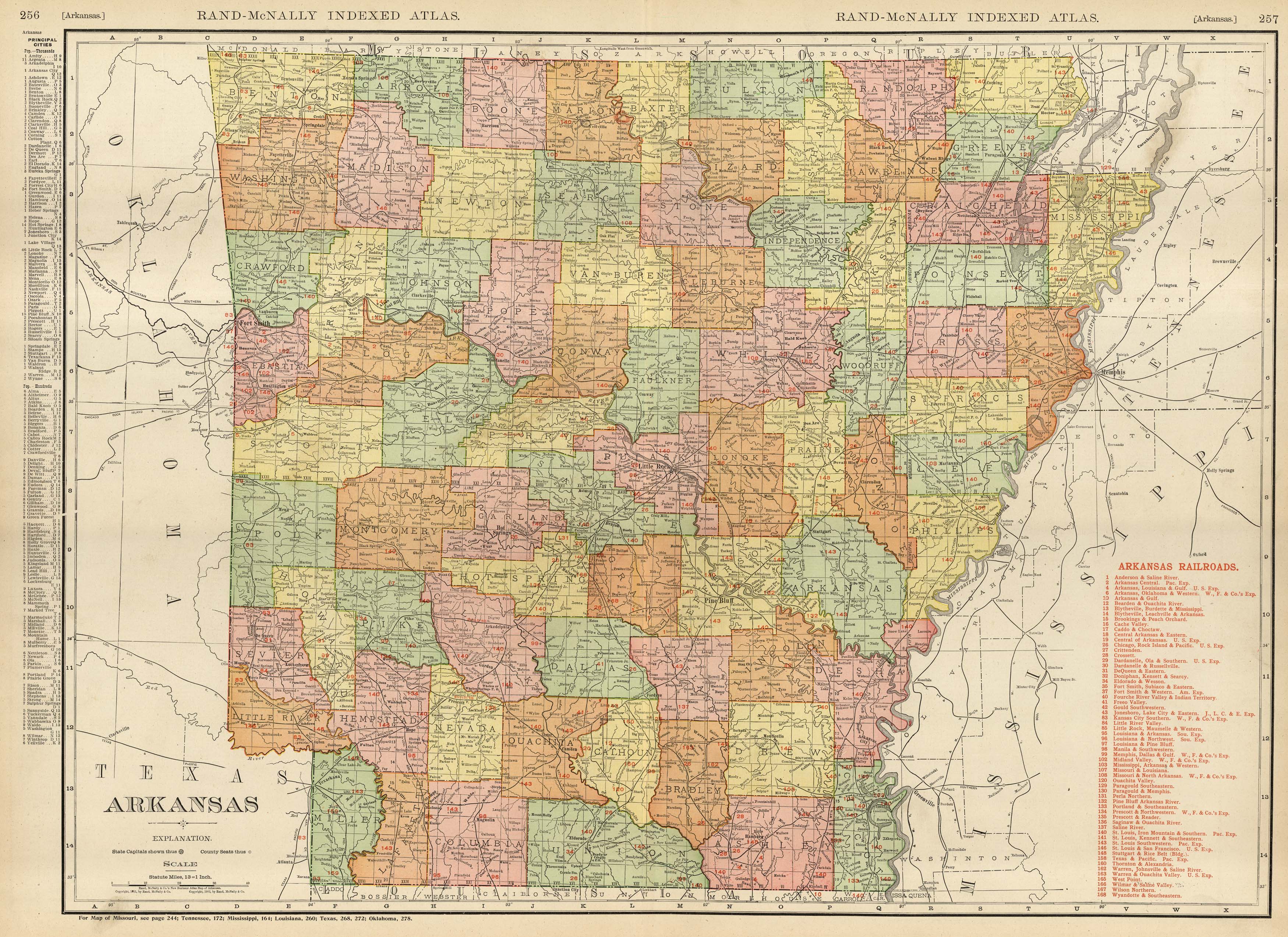 McNally's 1923 Map of Arkansas - Art Source International