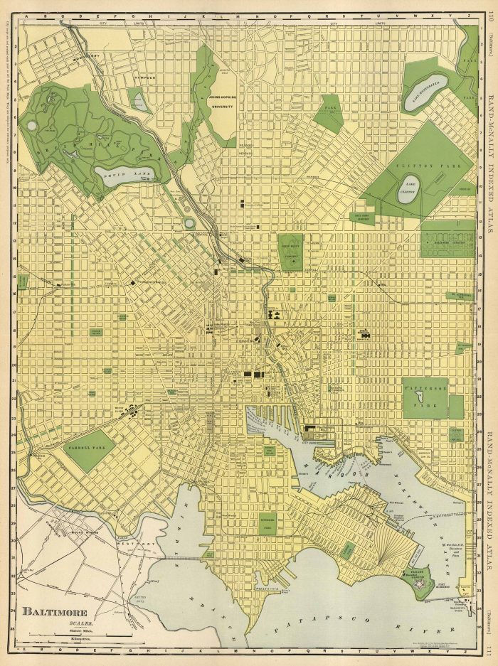 McNally's 1923 Map of Baltimore - Art Source International