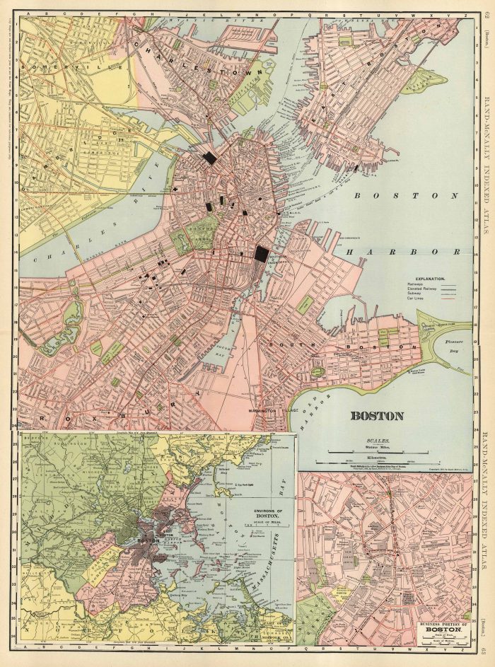 McNally's 1923 Map of Boston - Art Source International