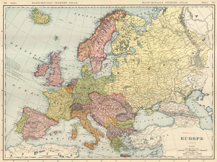 McNally's 1923 Map of Europe - Art Source International