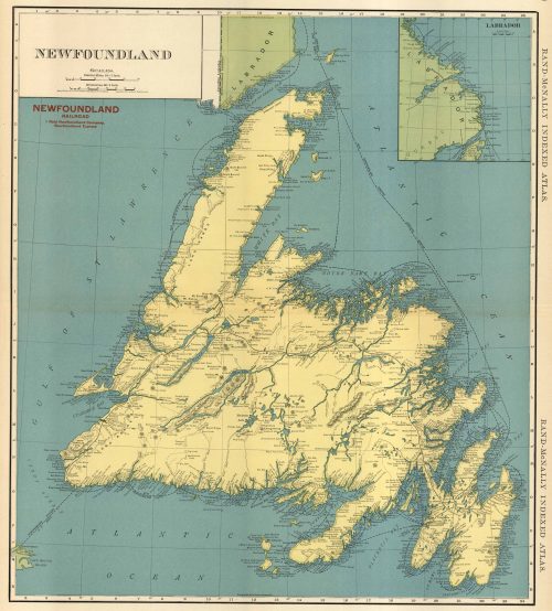 Vintage Antique Newfoundland Maps