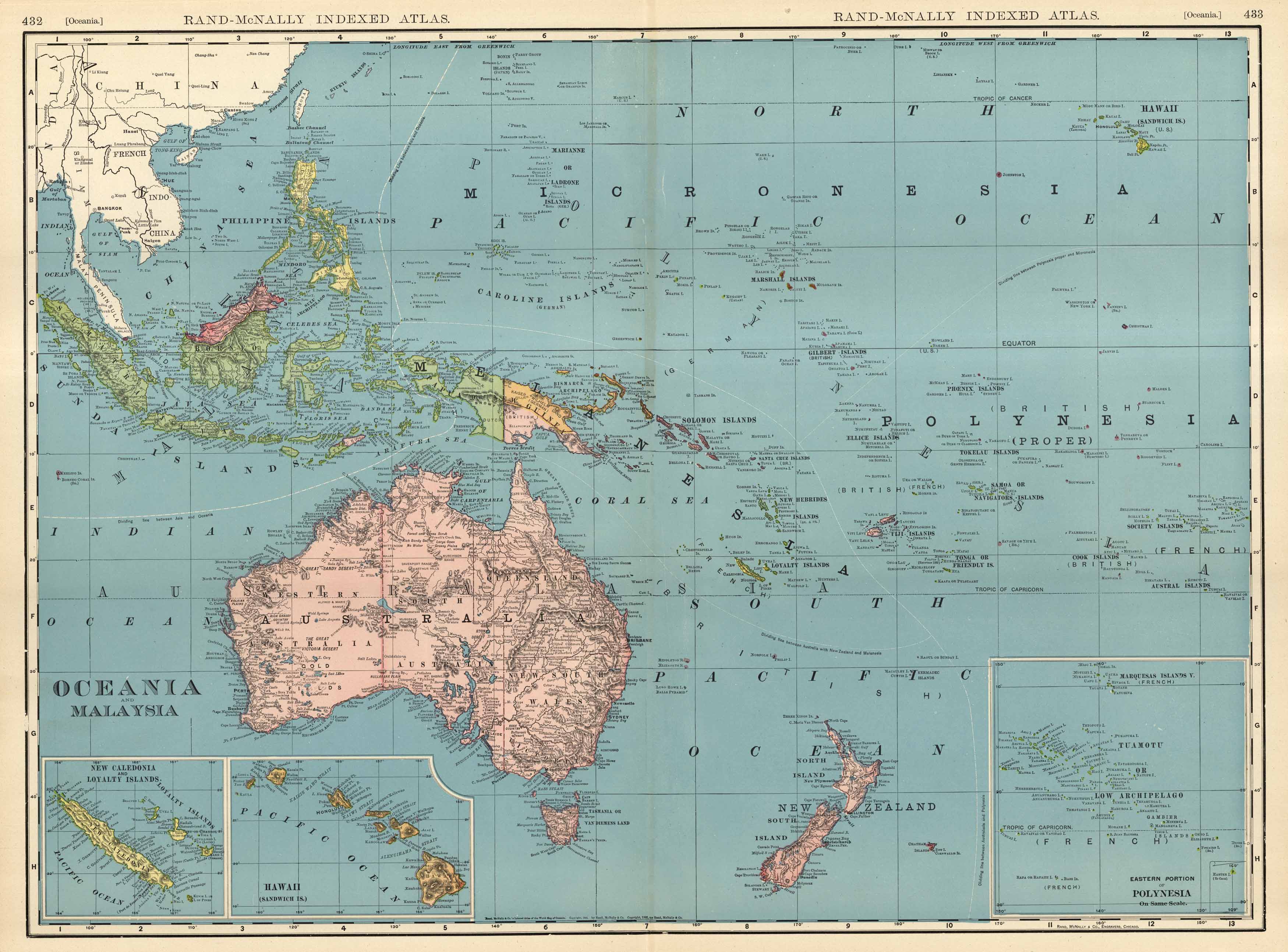 Океания на карте 1939