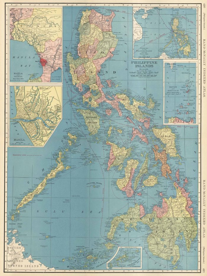 McNally's 1923 Map of the Philippines - Art Source International