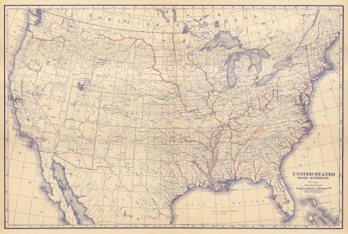 McNally's 1923 Map of United States Inland Waterways - Art Source ...