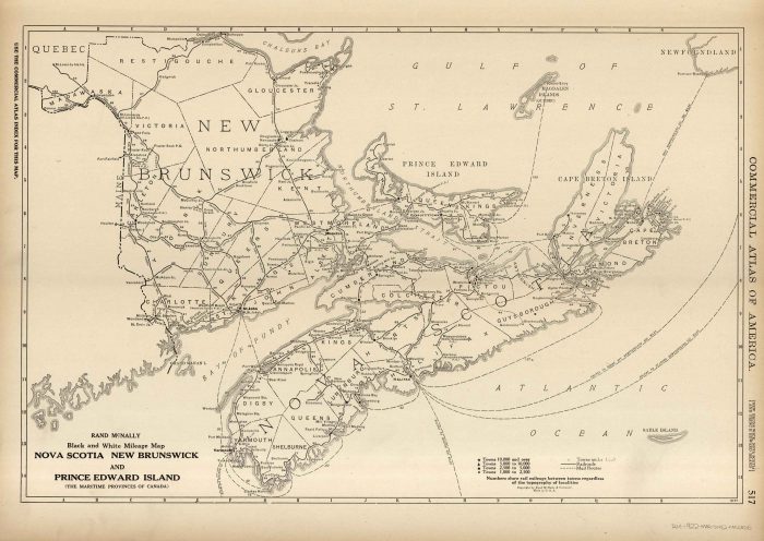 McNally's 1922 Mileage Map of Nova Scotia, New Brunswick, and Prince ...