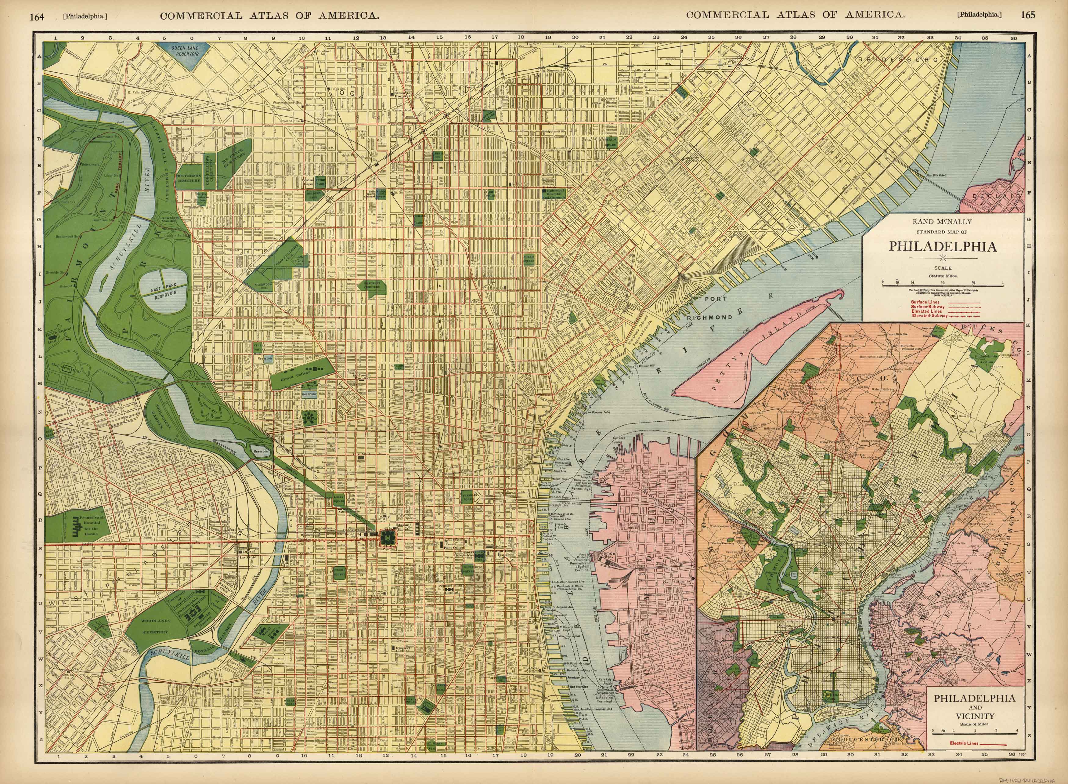 McNally S 1922 Map Of Philadelphia Art Source International   PHILADELPHIA 