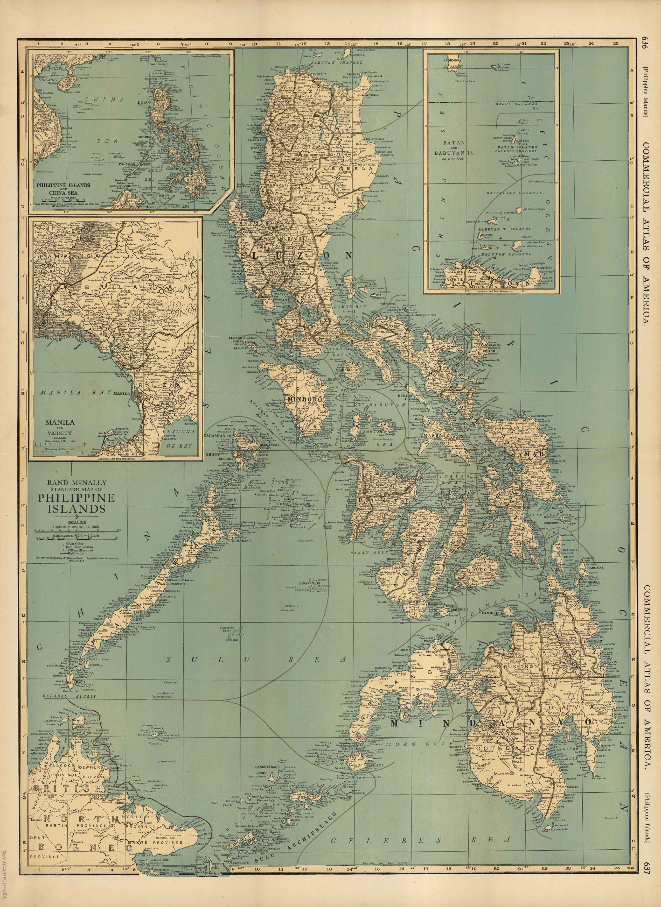 McNally's 1922 Map of the Philippines - Art Source International