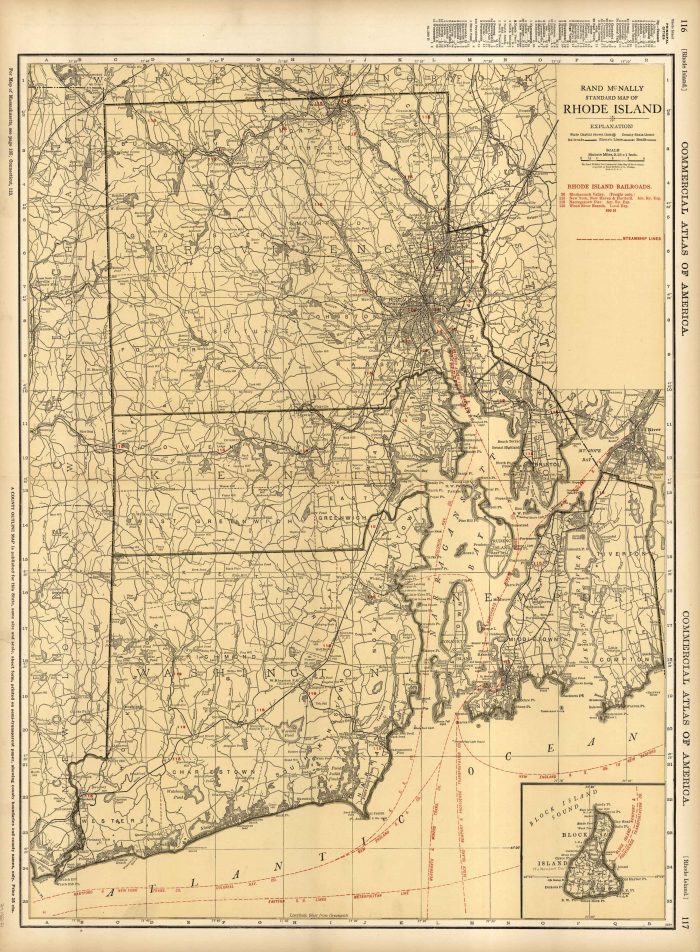 McNally S 1922 Map Of Rhode Island Art Source International   RI 700x952 