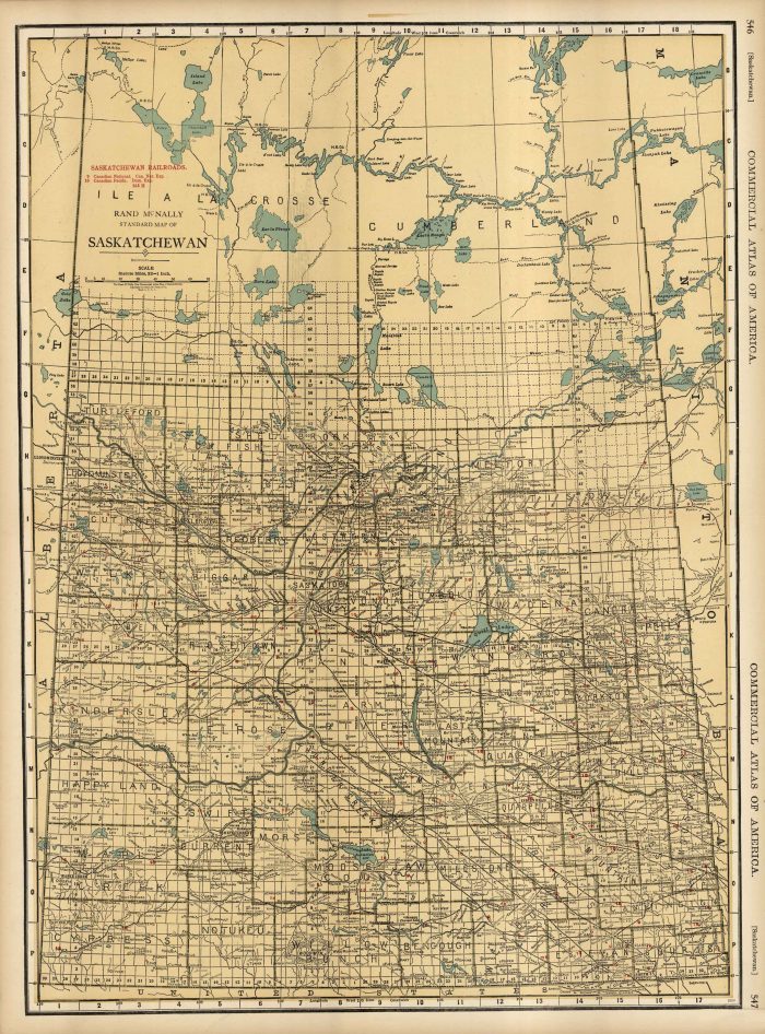 McNally S 1922 Map Of Saskatchewan Art Source International   SASKATCHEWAN 700x946 