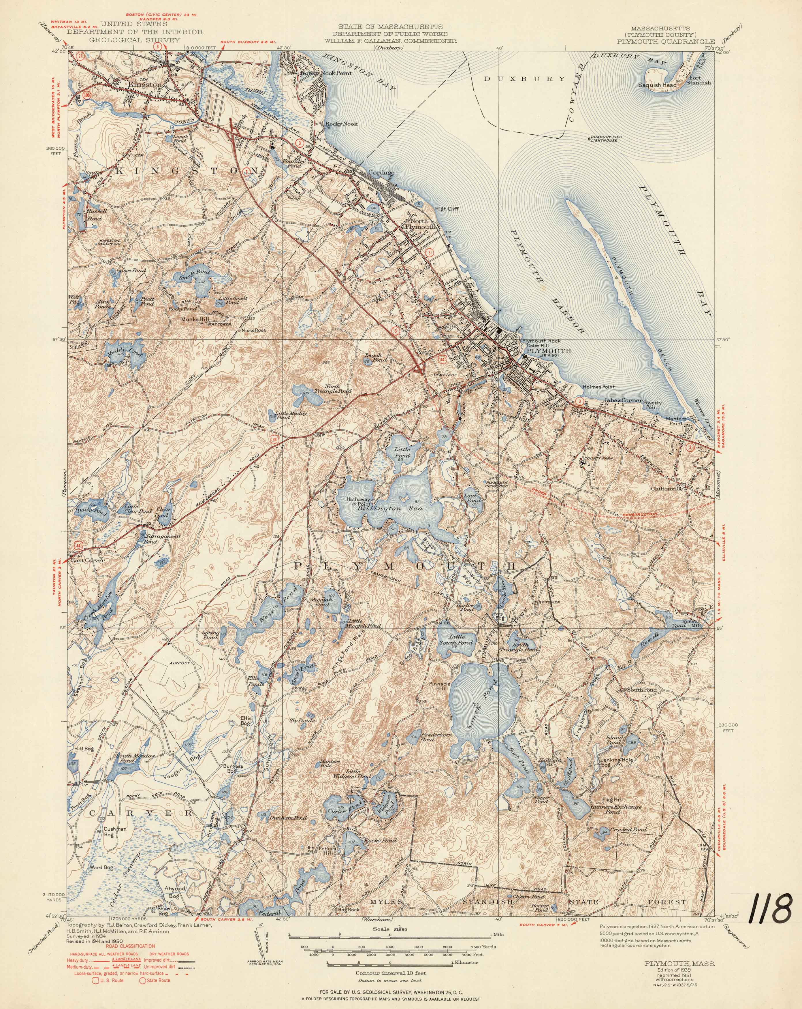 Antique Weymouth, Massachusetts 1947 US Geological Survey Topographic Map – Norfolk, Plymouth County, Braintree, Rockland, outlets Abington, MA