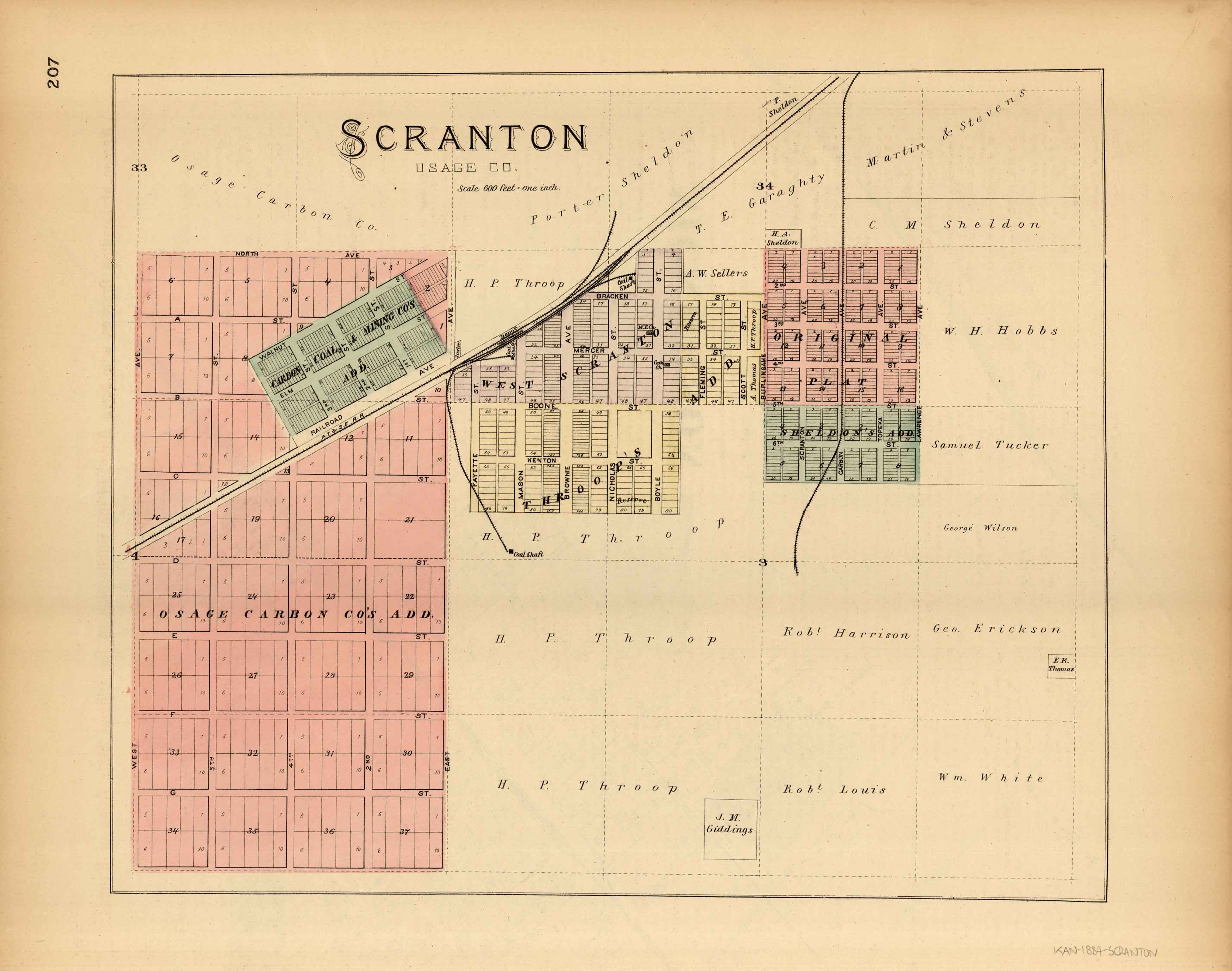 L.H. Evert's 1887 Map of Scranton, Kansas Art Source International