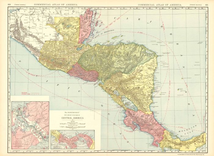 McNally's 1915 Map of Central America - Art Source International