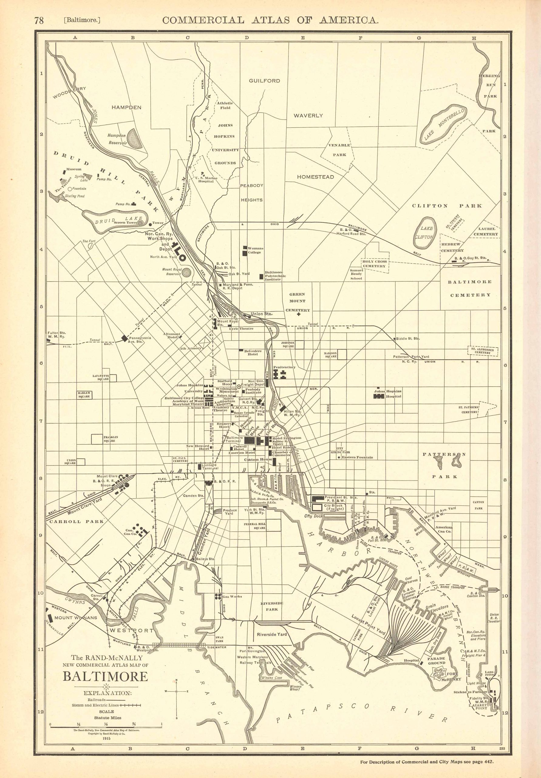 McNally's 1915 Map of Baltimore - Art Source International