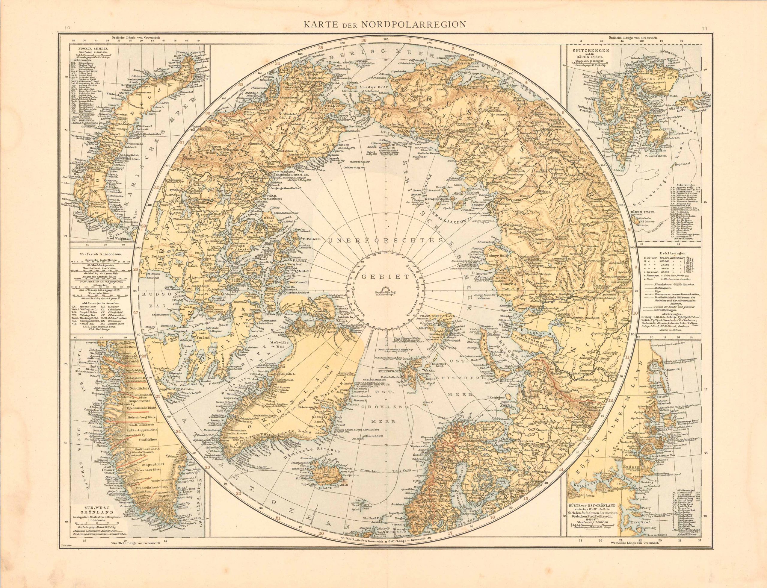 Karte Der Nordpolarregion (Map of the North Polar Region) - Art Source ...