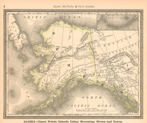 Vintage Antique Alaska Maps