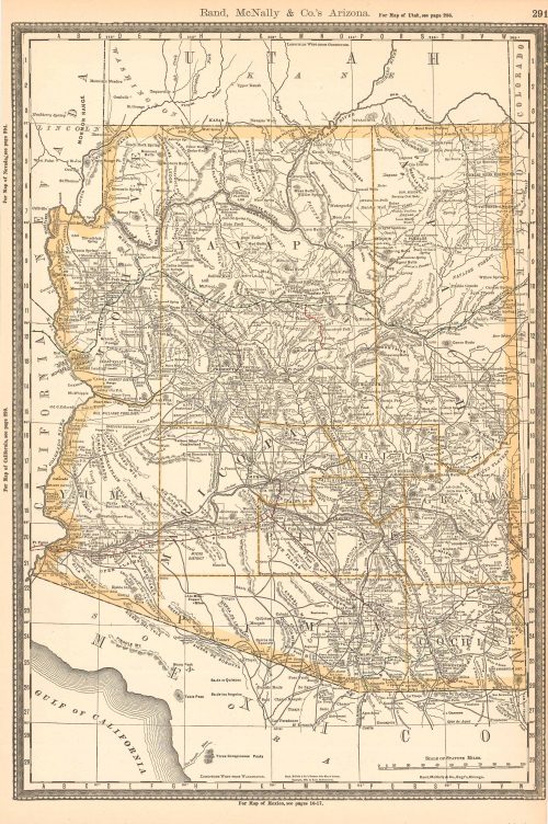 Vintage Antique Arizona Maps
