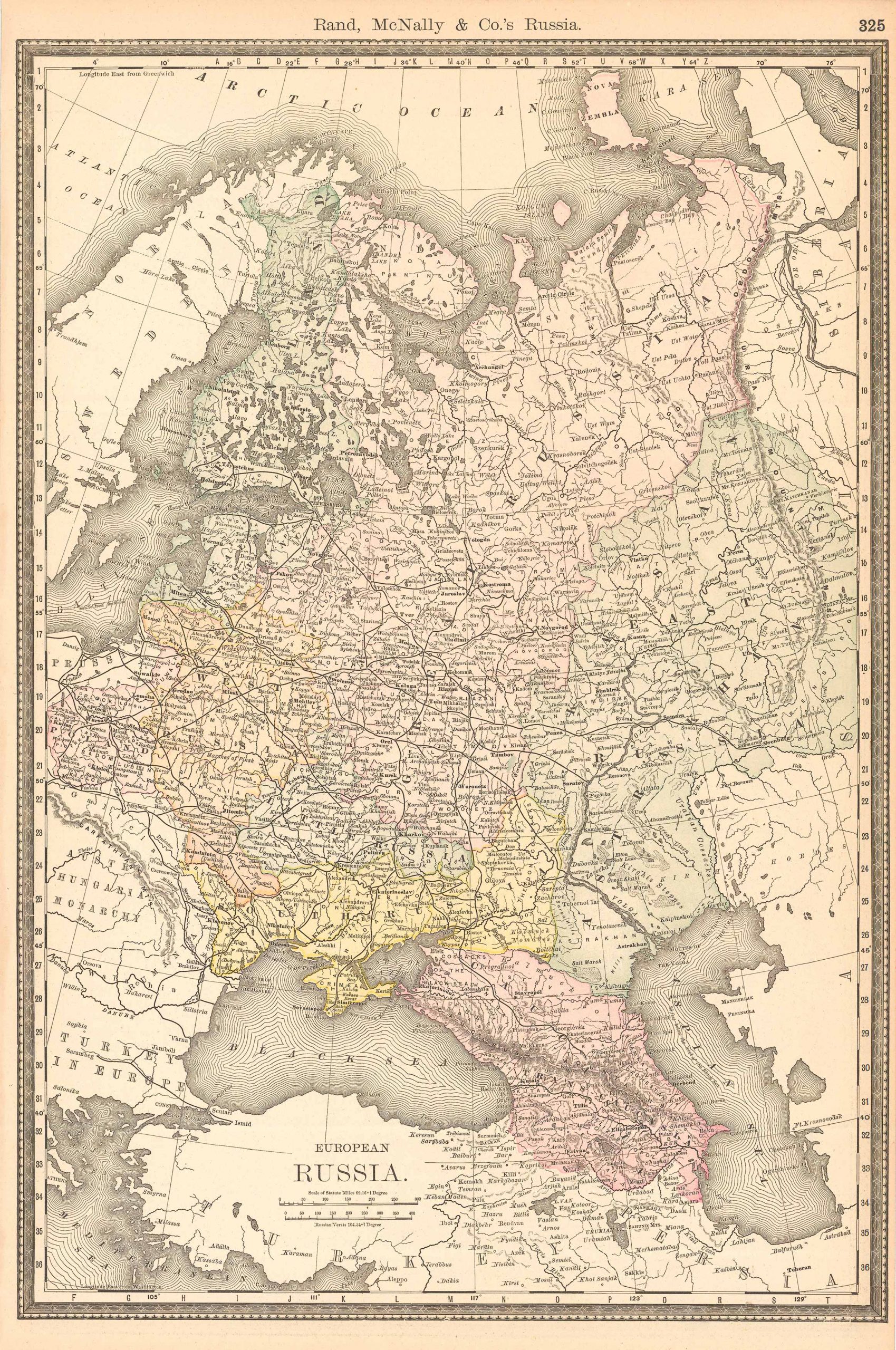 McNally's 1891 Map of Russia - Art Source International