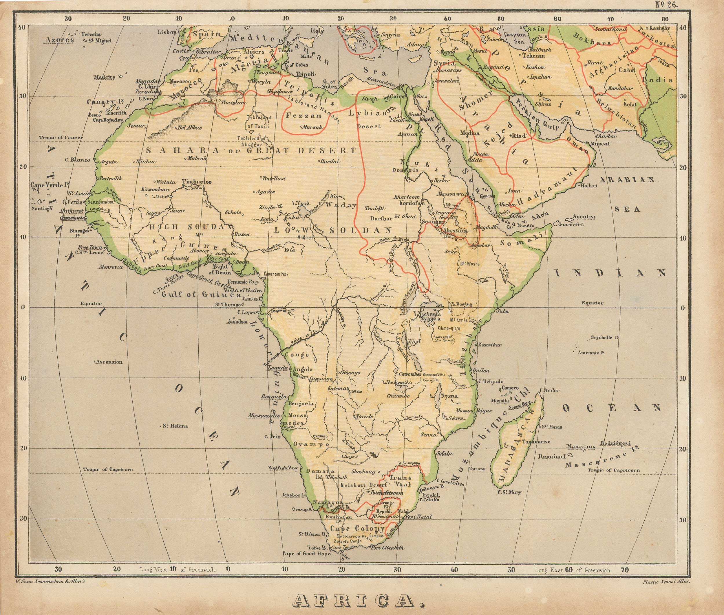 Royal Relief Atlas of All Parts of the World 1885 - Africa - Art Source ...