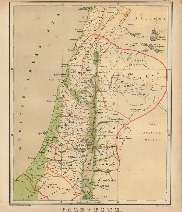 Royal Relief Atlas of All Parts of the World 1885 - Palestine - Art ...