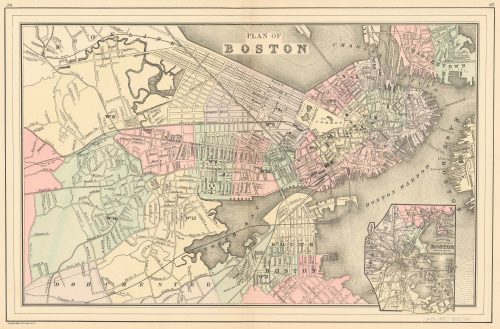 Vintage Antique Boston Maps