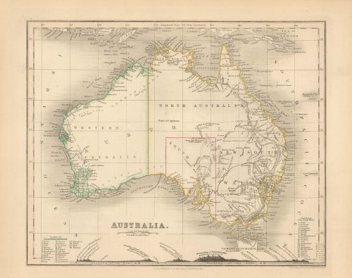 Milner's 1850 Map of Australia - Art Source International