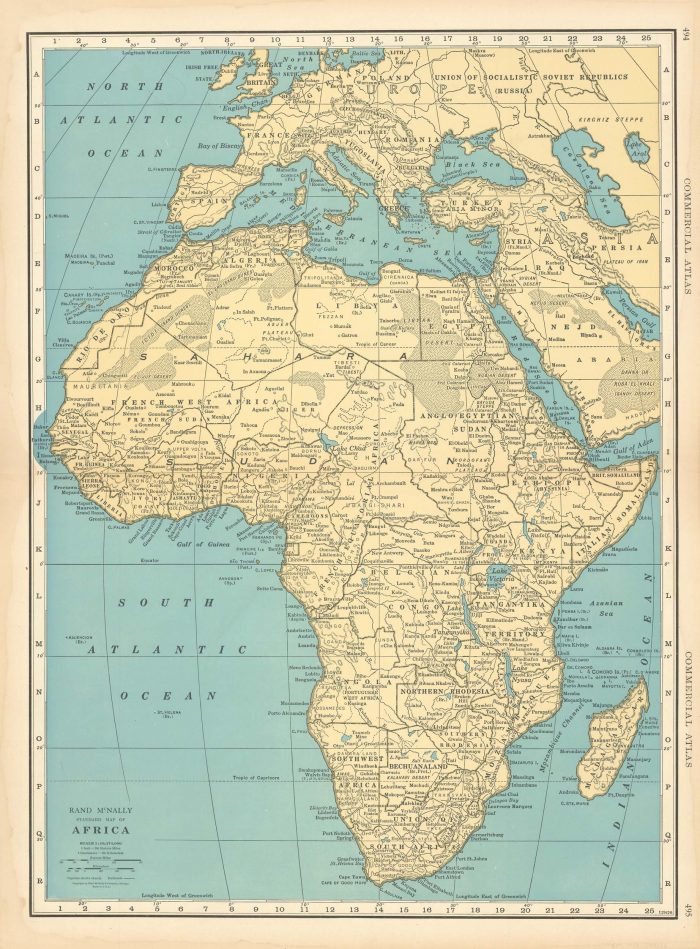 McNally's 1928 Map of Africa DO NOT SELL - Art Source International