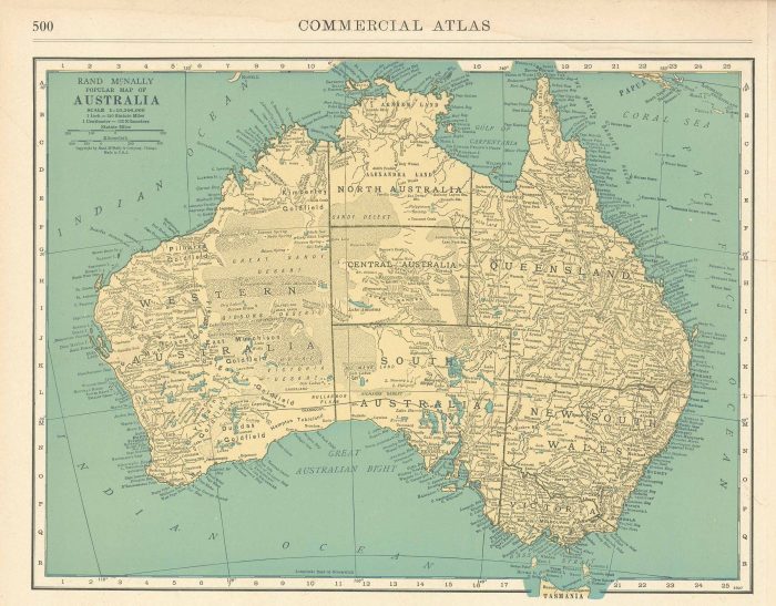 McNally's 1928 Map of Australia - Art Source International