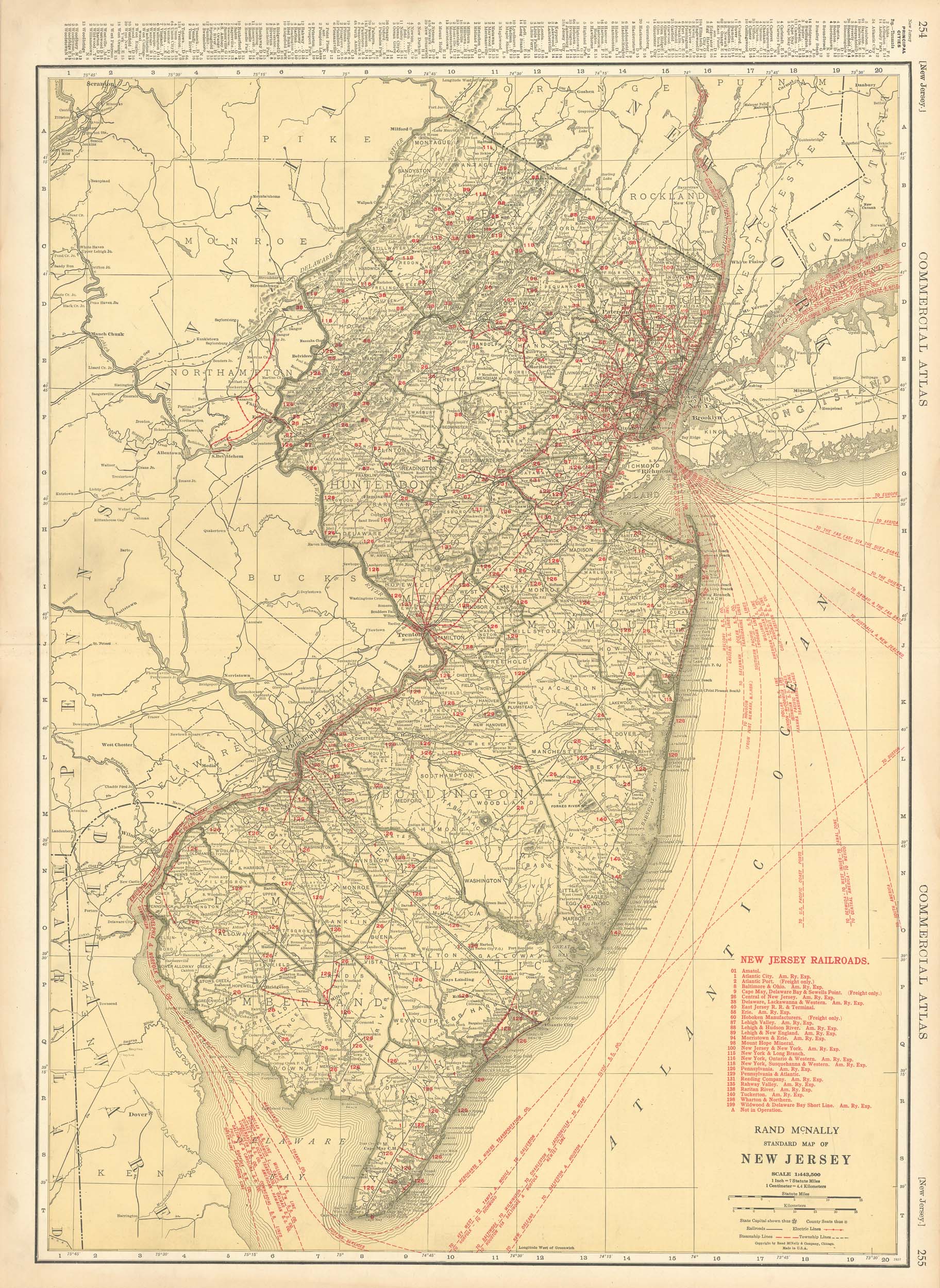 McNally's 1928 Map of New Jersey - Art Source International