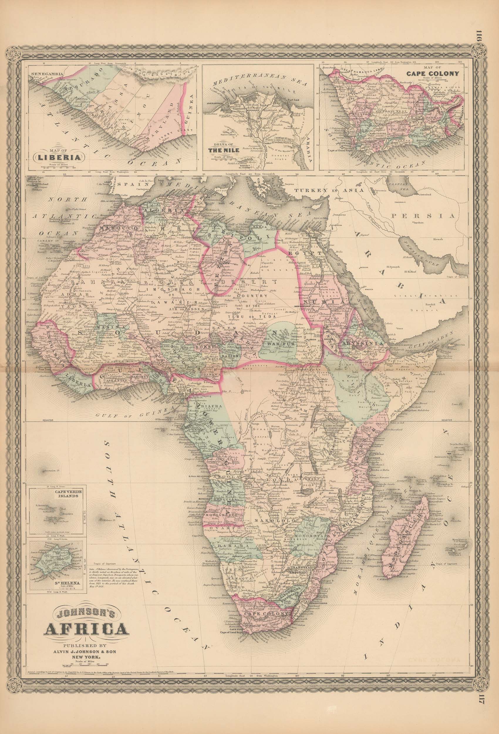 Johnson S 1880 Map Of Africa Art Source International   JO 1880 AFRICA 