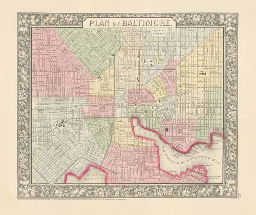 Vintage Antique Baltimore Maps