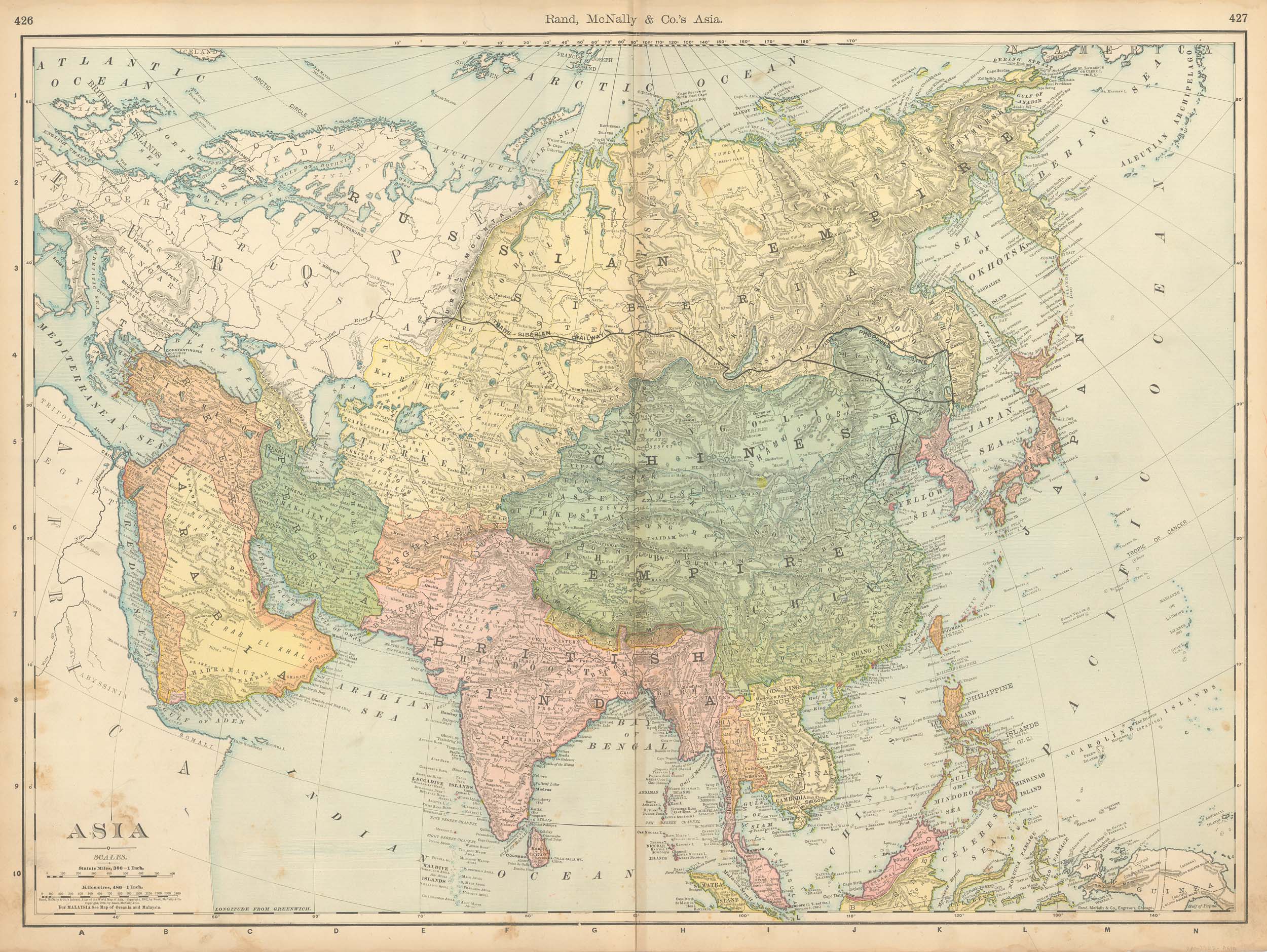 McNally's 1902 Map of Asia - Art Source International