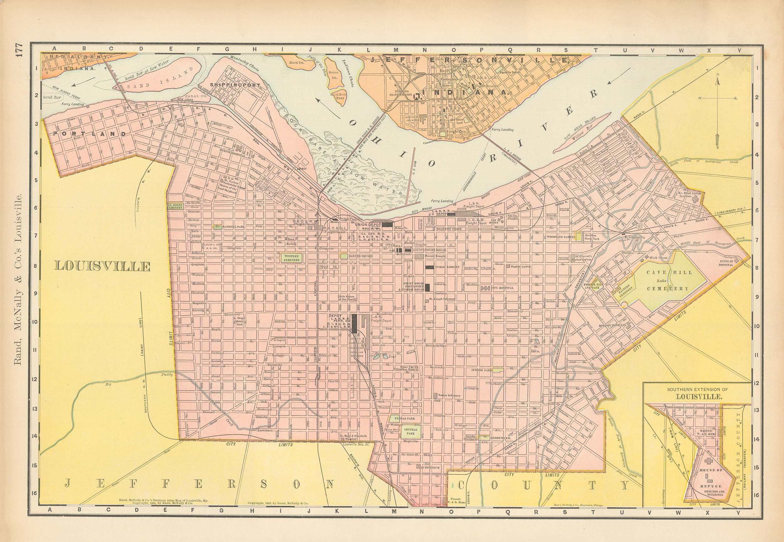 McNally S 1902 Map Of Louisville Art Source International   RM 1902 LOUISVILLE 