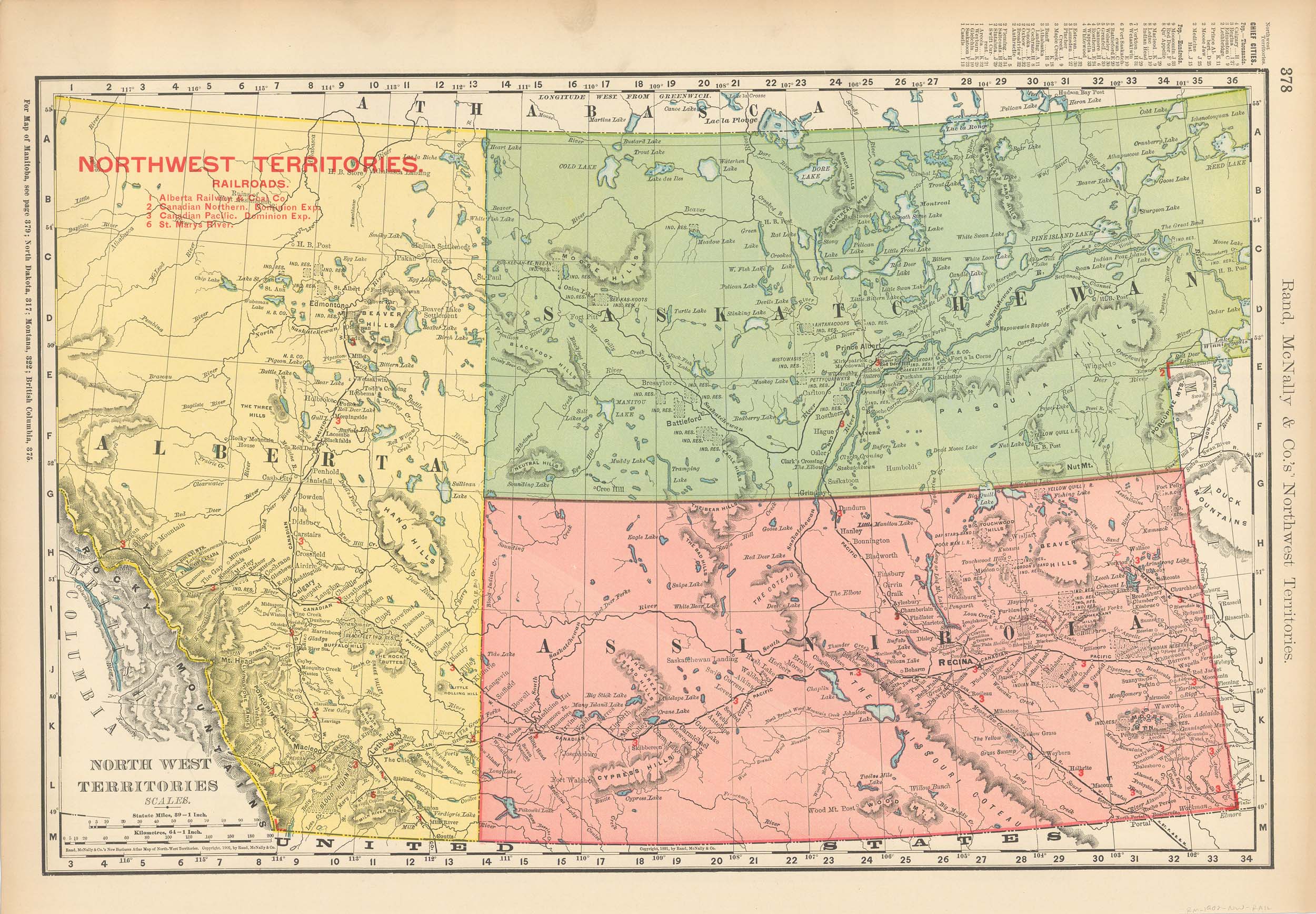 McNally's 1902 Map of Northwest Territories - Art Source International