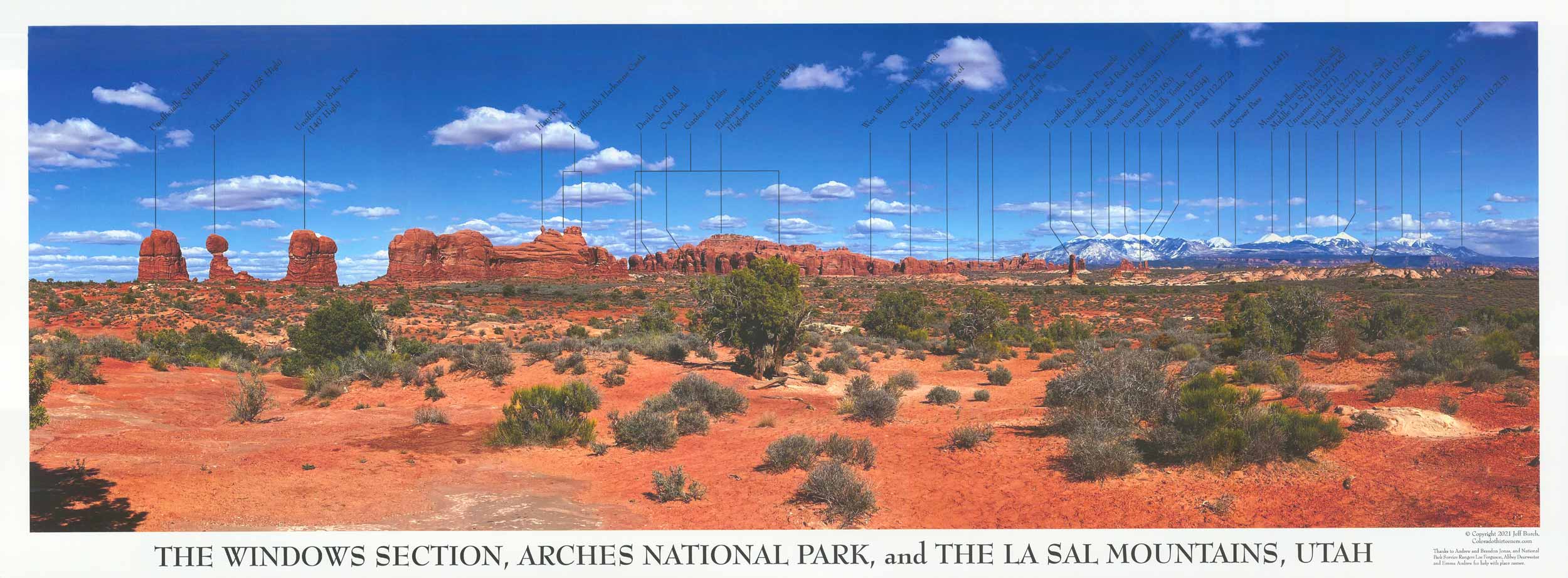 The Windows Section, Arches National Park, and the La Sal Mountains