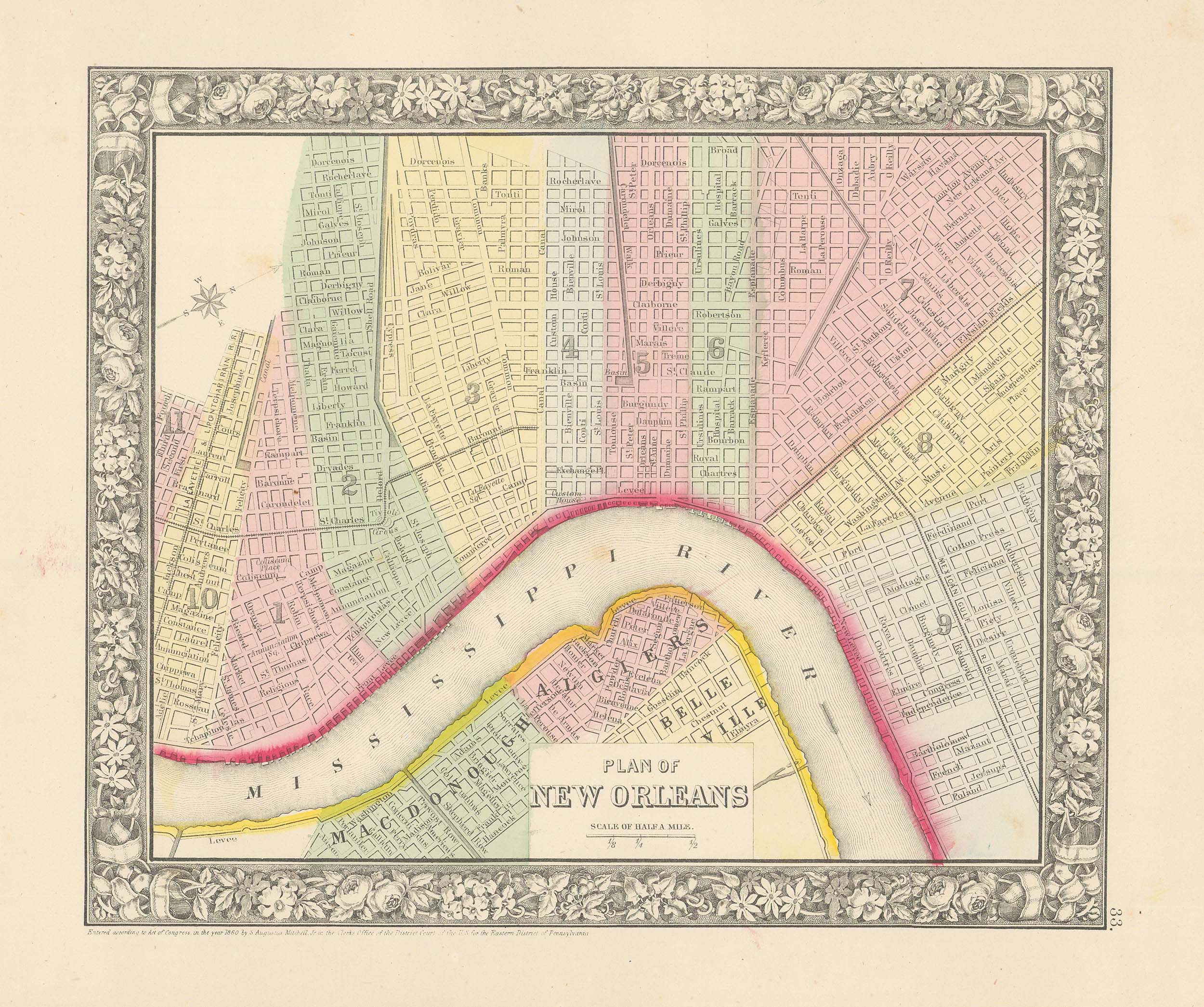 Mitchell S 1865 Map Of New Orleans Art Source International   MIT 1865 NEWORLEANS 