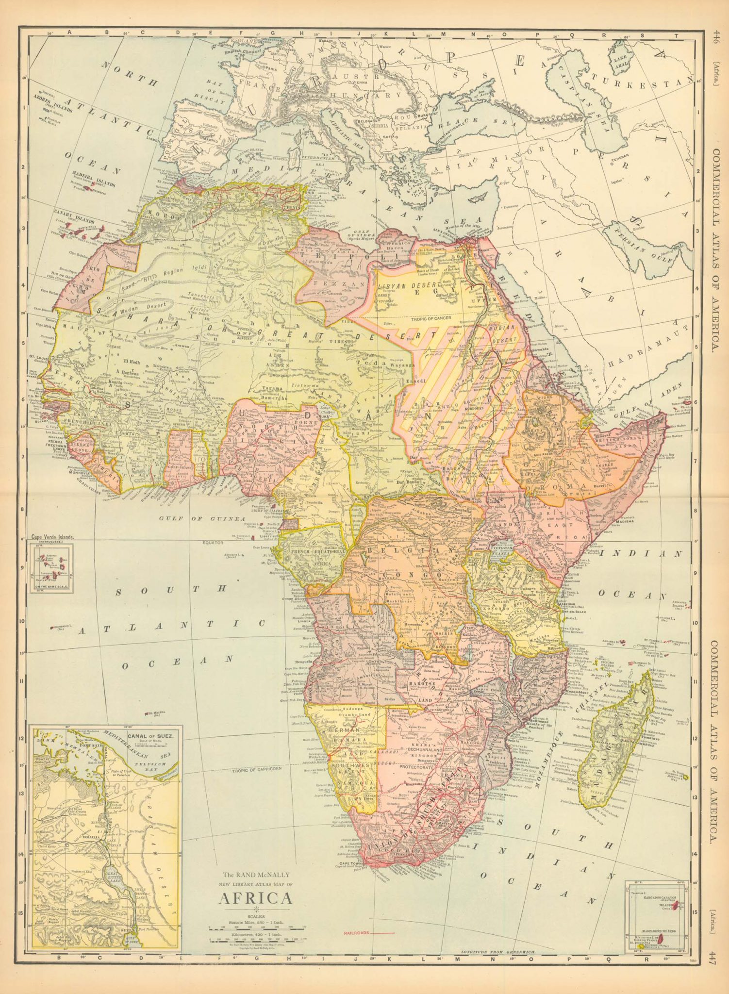 McNally's 1919 Map of Africa - Art Source International