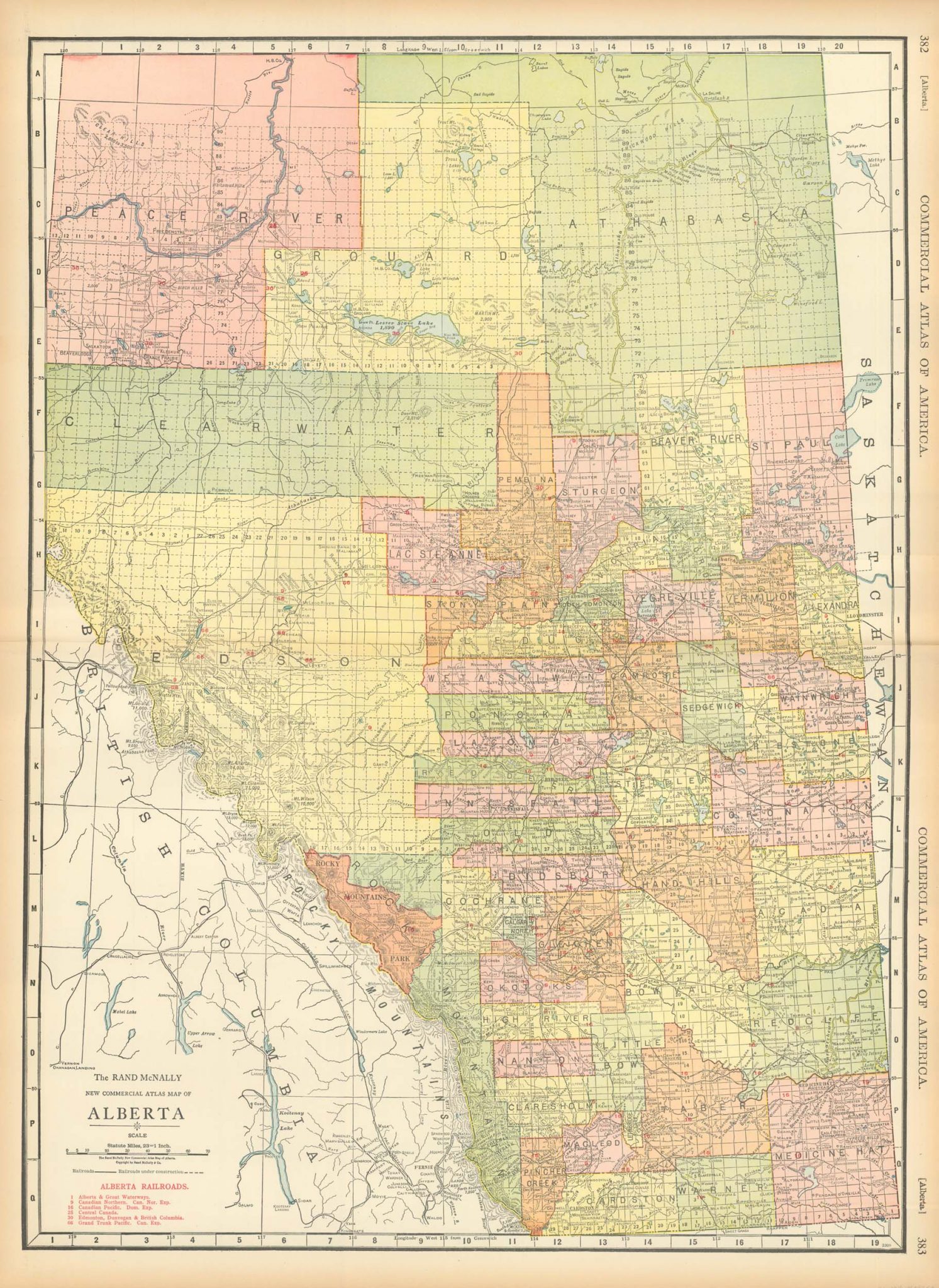 McNally's 1919 Map of Alberta - Art Source International