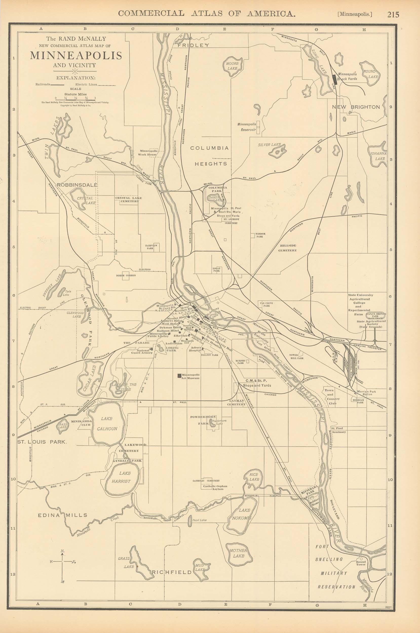 McNally's 1919 Map of Minneapolis - Art Source International